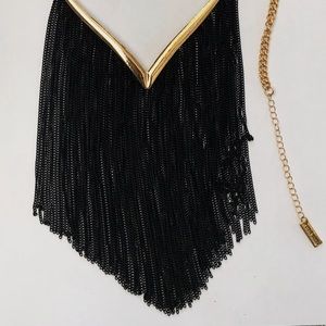 Steve Madden black chains statement necklace